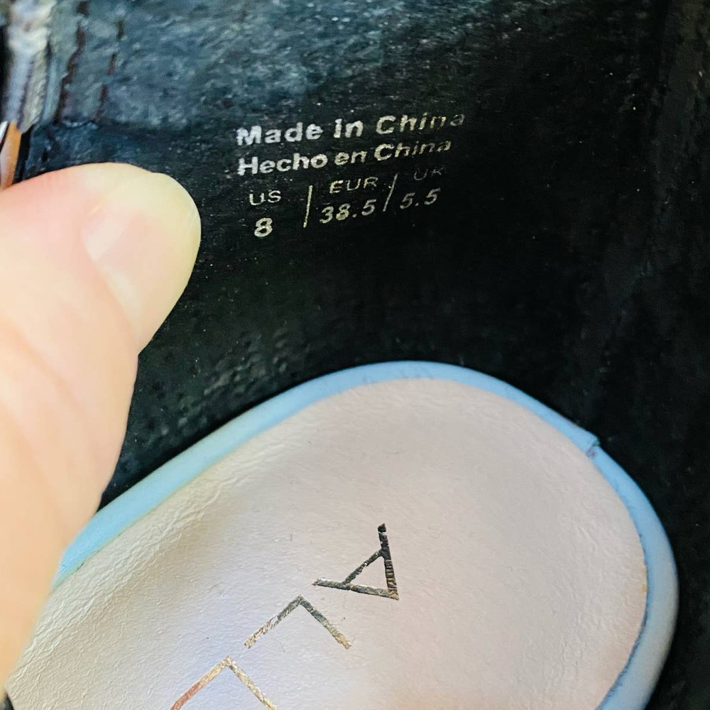 ALDO stiletto platform high heels black & sky blue retro shoes US 8M NWOT - Picture 9 of 10